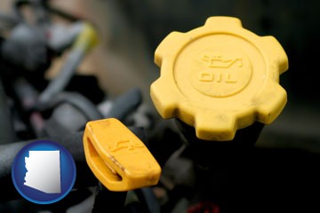 automobile engine fluid fill caps - with Arizona icon
