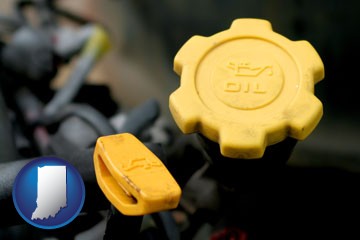automobile engine fluid fill caps - with Indiana icon