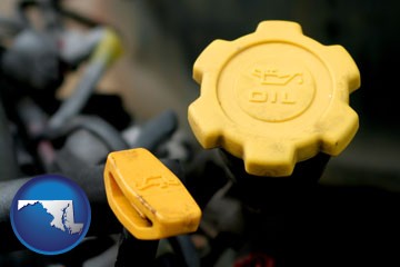 automobile engine fluid fill caps - with Maryland icon