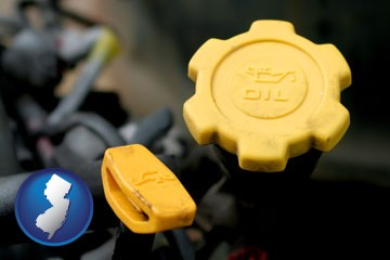automobile engine fluid fill caps - with New Jersey icon